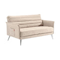 Moderne beige bank met verstelbare rugleuning en metalen poten